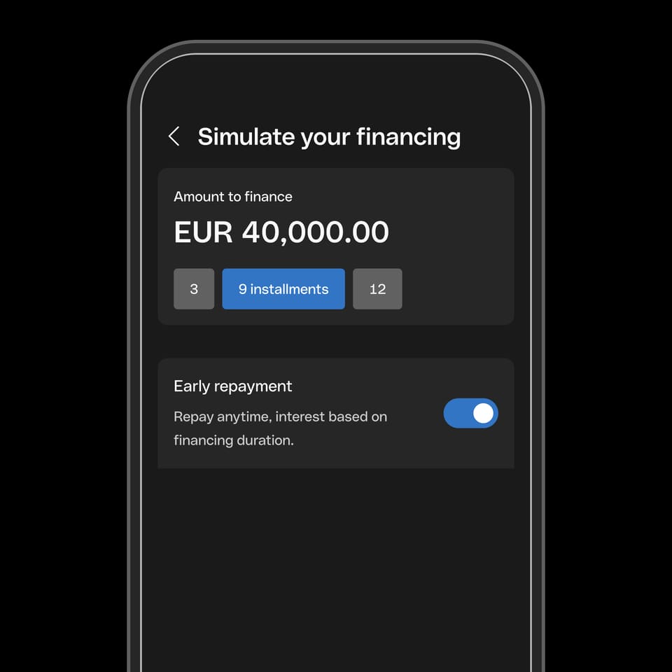 WEB ENDE UI  Hero TopicHighlight Bento Headline Cards Financing Simulation DarkMode WbRvmp